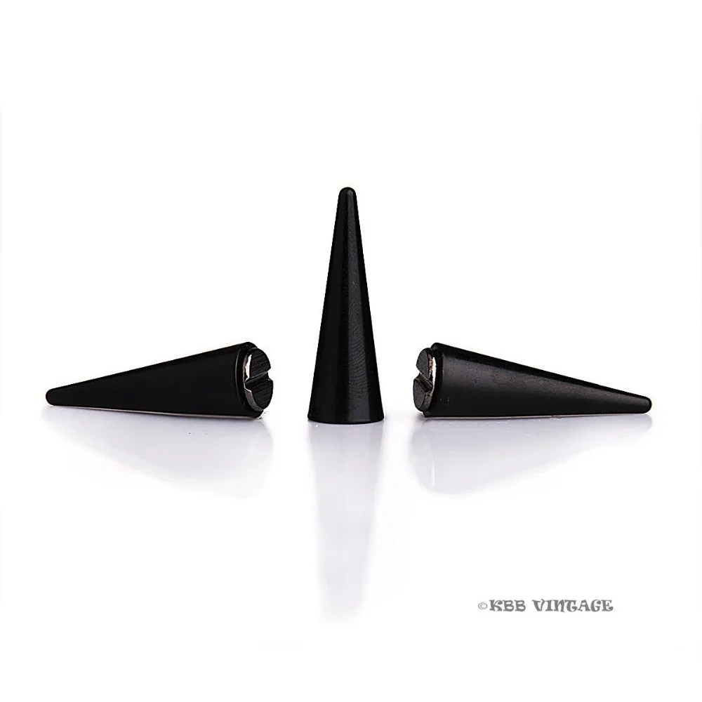 25pc Metal Punk Spikes Gothic Cone Stud Screwback Large 1 1/8'' Black | Дом и сад