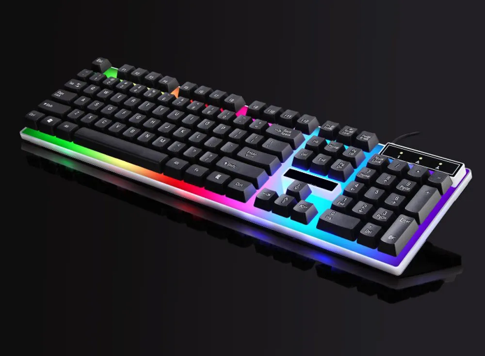 Светодиодный подсветка Esports игровая клавиатура USB кабель механическая клавиатура игровая клавиатура с RGB подсветкой 104 клавишные игры для ПК