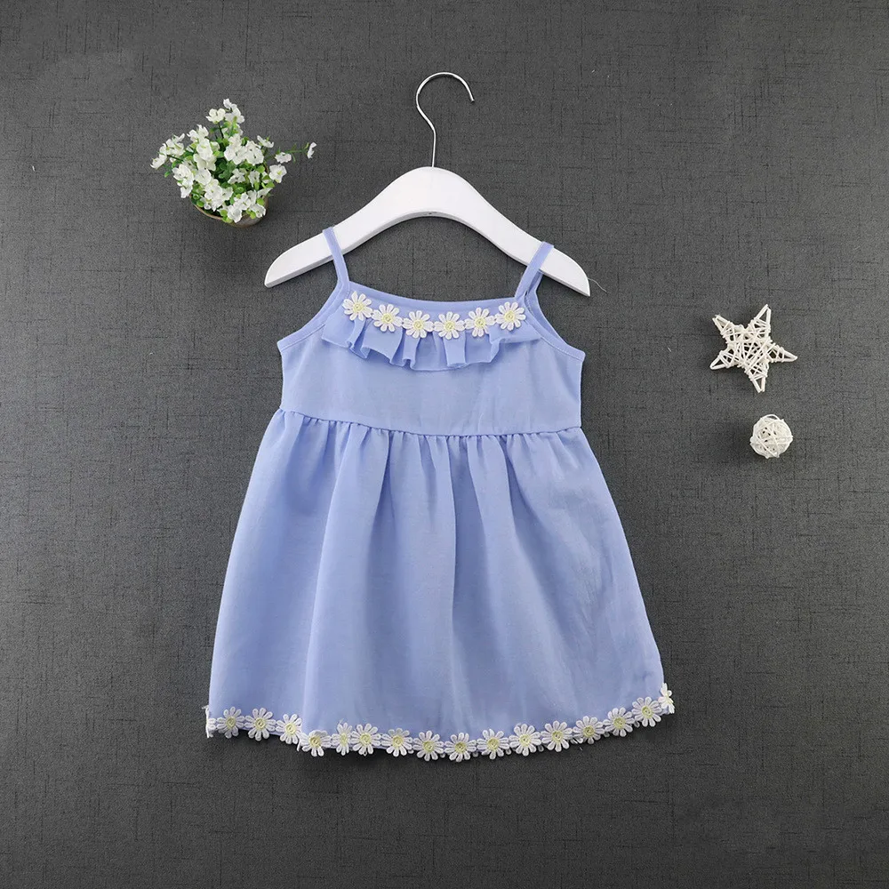 2017 New summer baby girls slip dress girls flowers dress children