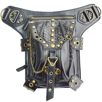 

Steampunk Waist Bag Fanny Pack Retro Gothic Casual Leather Shoulder Crossbody Messenger Bags Punk Rock Thigh Leg Hip Purse Pou