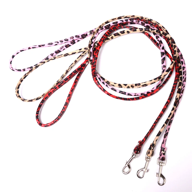 

Smooth Solid Leopard PU Leather Leash Pet Cat Puppy Dogs Leashes Lead Dog Walker chien Length 120cm coleira para cachorro