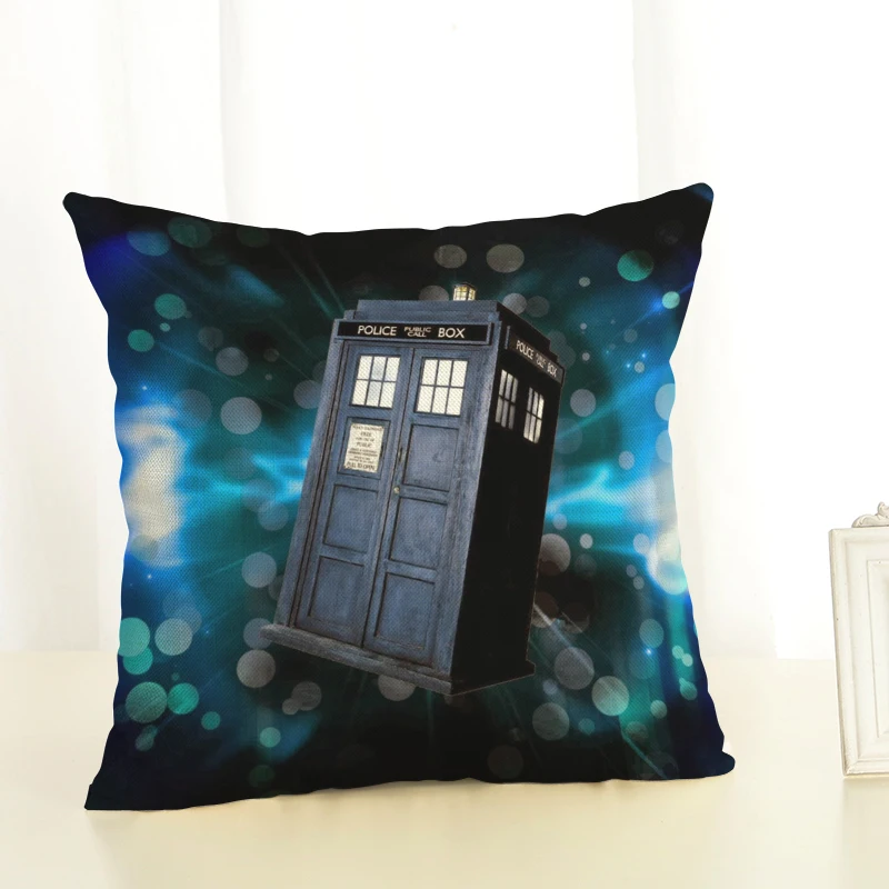 Наволочка для подушки Doctor Who 45x45 см, хлопковая льняная домашняя декоративная подушка для дивана, автомобильная спальная подушка - Цвет: Белый