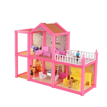 

2 floors 5 rooms + 1 Recreation area Dollhouse DIY Assembled Kit Toy in foam box and with all the accessories in the picture