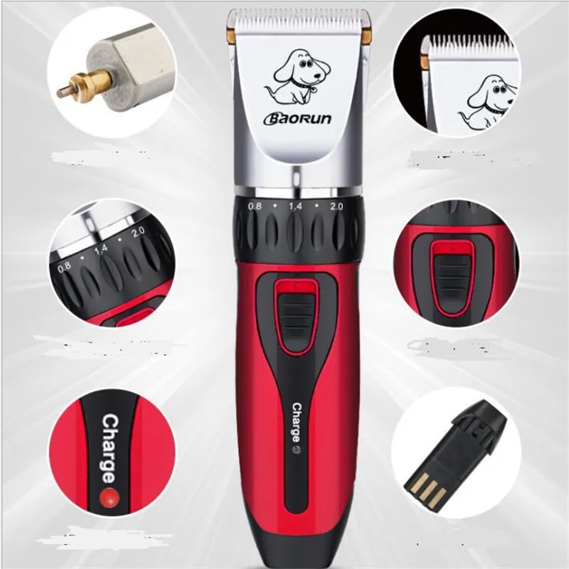 Профессиональные Электрические pet волос триммер с рисунком собачки и котика scissor clipper парикмахер машины кроличий мех расческа резак бритва