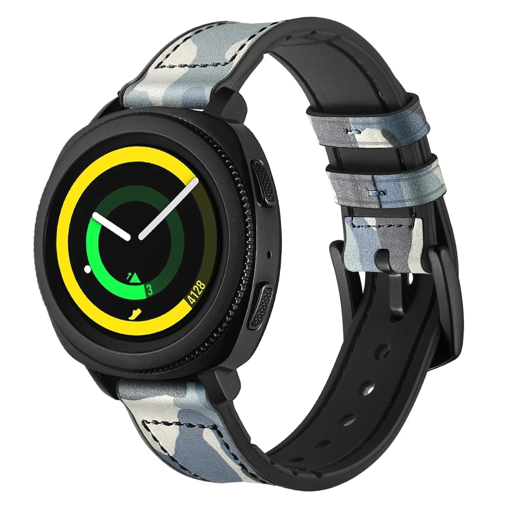 20 мм силиконовый ремешок из натуральной кожи для samsung gear Sport S4 белый черный