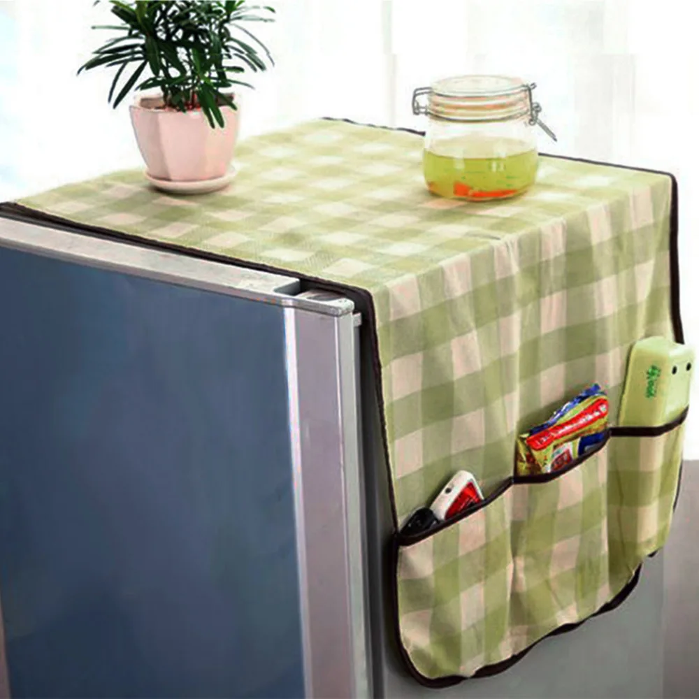Multi Purpose Home Refrigerator Lattice Dust Proof Cover Foldable Non Woven Fabric Refrigerator
