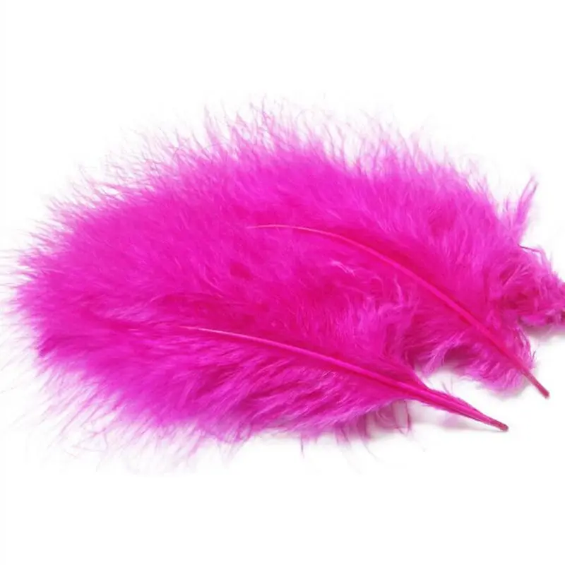 

High quality Fluffy rose red Turkey/Marabou Feather 20pcs/lot 10-16CM DIY feathers for crafts Wedding Dress Decoration plumas