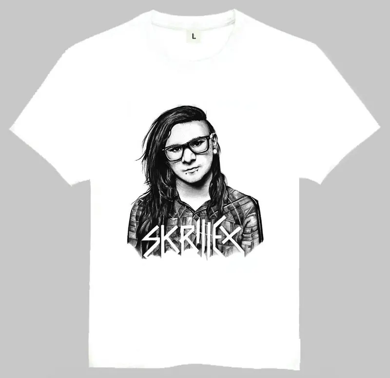 Skrillex T Shirt Summer Short Sleeve Teenages White Skrillex Logo Top Tees Shirt For Men Women