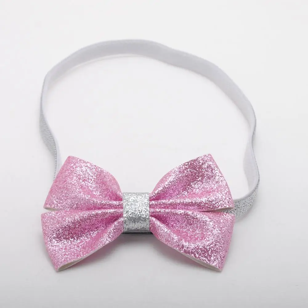 1 шт. девушки повязки блеск аксессуары для волос блестящие звезды Hairbands эластичные волосы Луки ободки подарок на день рождения для детей - Цвет: Pink Headbands