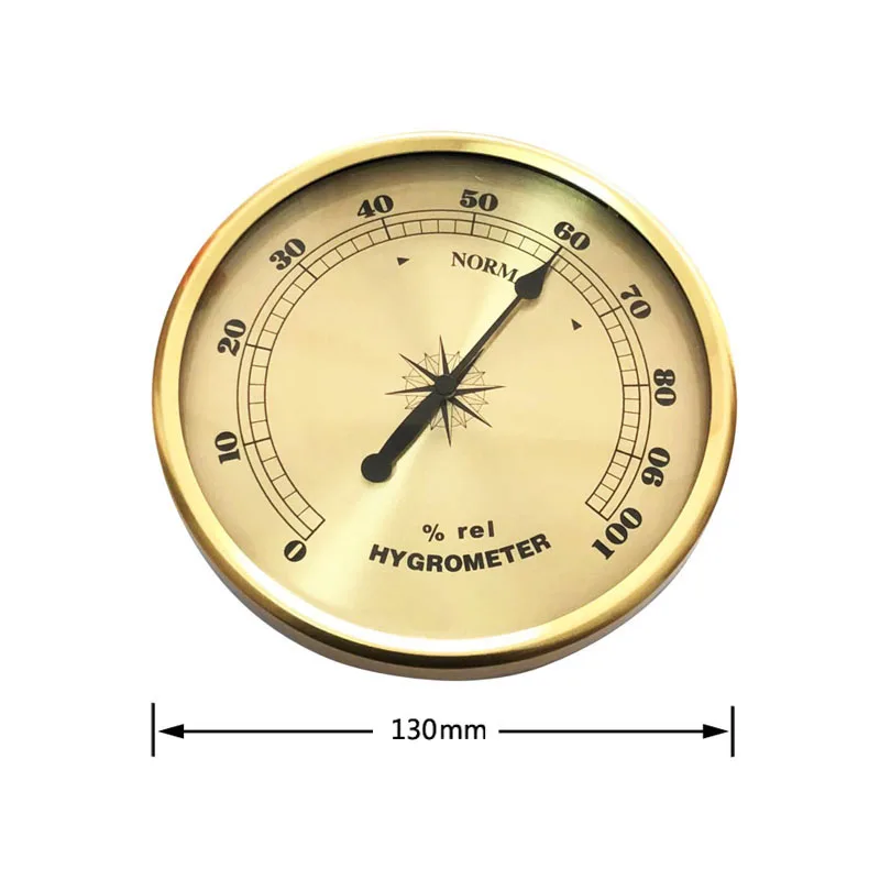130 мм золотистый цвет, Круглый Циферблат Аналоговый настенный гигометр измеритель влажности
