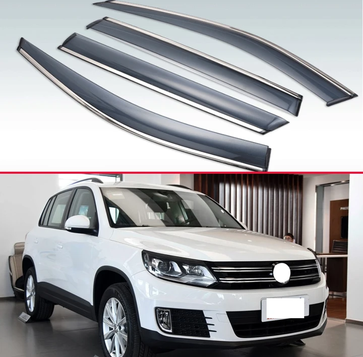 Для VW Tiguan 2009 2010 2011 2012 2013 Пластик внешний козырек вентиляционные шторы окна Защита от солнца Дождь гвардии дефлектор