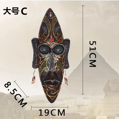Африканские маски, настенные подвески, украшения для бара, подвески, индивидуальное украшение стены, креативная смола, антикварная стереоскопическая стена, dec - Цвет: 15       L