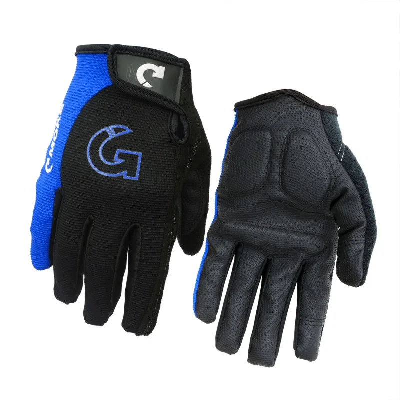 Велосипедные перчатки, полпальца, противоскользящие, гелевая подкладка, велосипедные перчатки для мужчин и женщин, спортивные, дышащие, мотоциклетные, MTB, противоударные перчатки - Цвет: Blue Full Finger