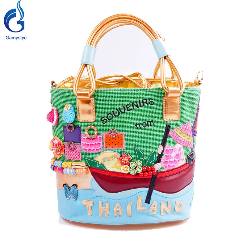 Thailand Woman S Souuenirs Style Cute Candy Color Canvas Clear