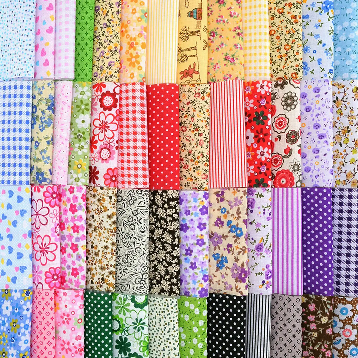 Lot De 7 Tissus En Coton Pour Loisirs Créatifs, Matelassage, Couture, Patchwork (25 X 25 Cm