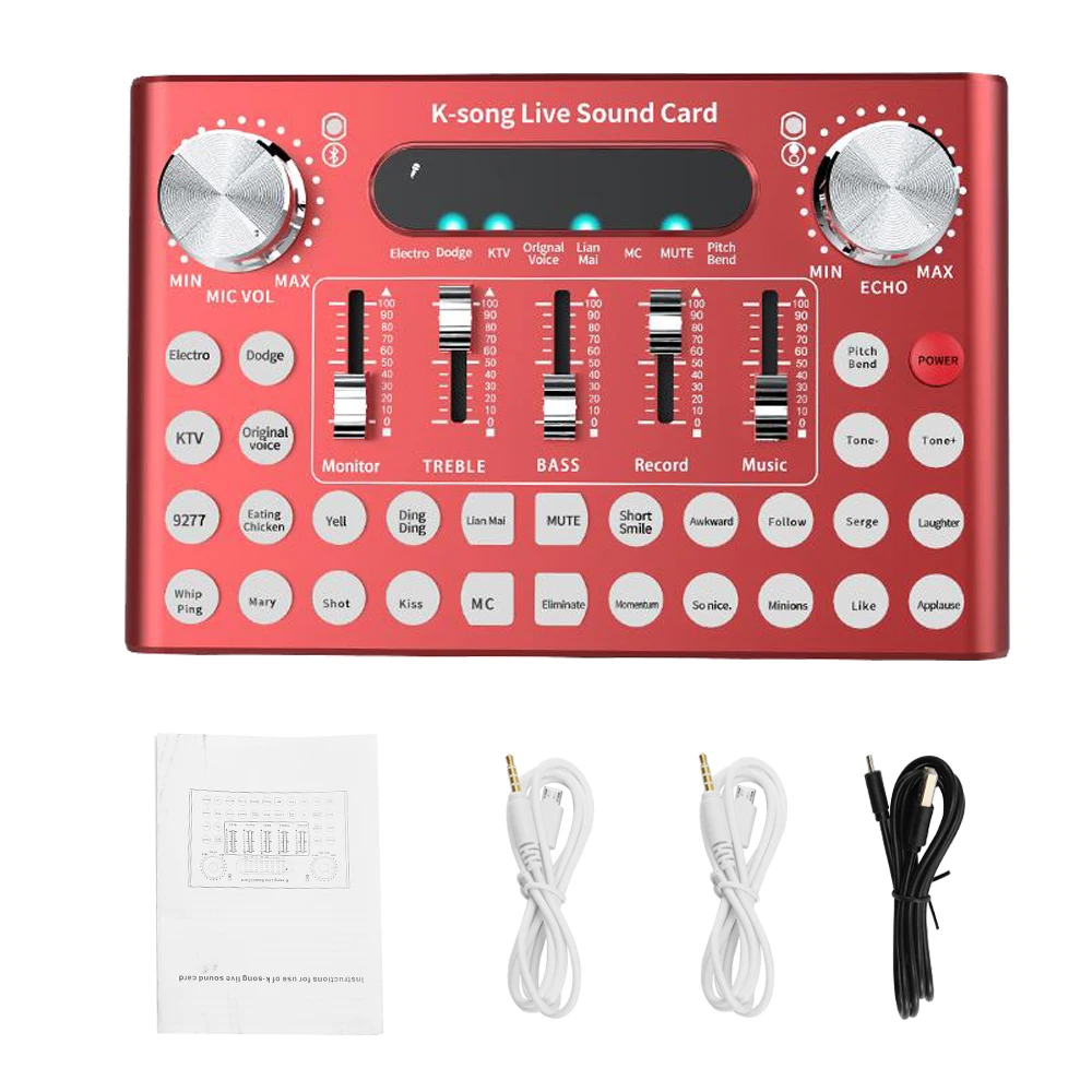

Guitarra Professional Guitar Tuner Sound Card Microphone Voice Music Audio USB Headset Entertainment Karaoke Steamers
