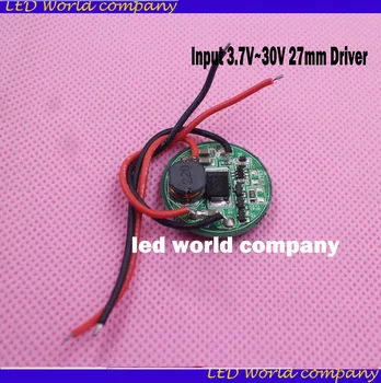 

1pcs Input 3.7V~30V 27mm Driver For Cree LED 1~3PCS 10W XML T6/U2 XM-L2/U2 flashlight 12V/24V Battery Car light