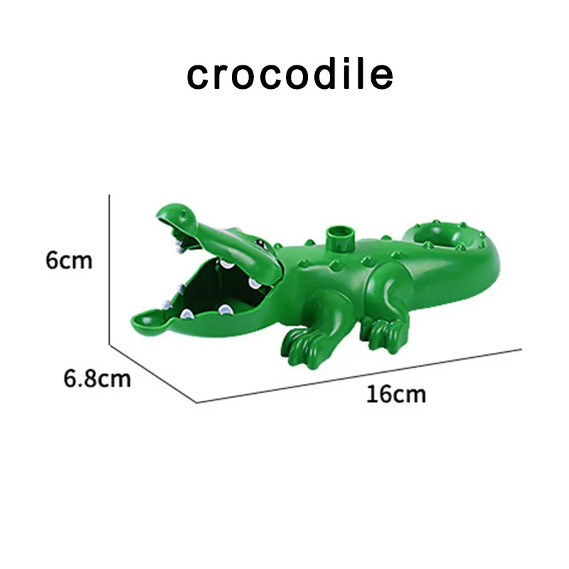 Duplos модель Животных Фигурки большие строительные блоки наборы Слон Дети Развивающие игрушки для детей Совместимые duploe Major brank - Цвет: crocodile