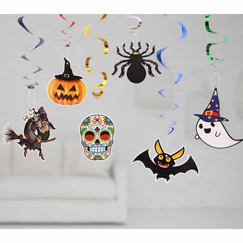 2 Packs/lot Ceiling Hanging Swirl Decoration Metallic For Halloween