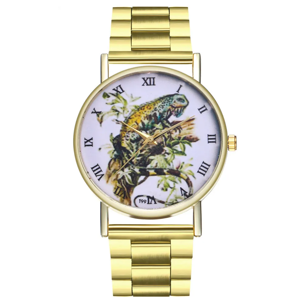 

2019 New Business Gold Watch Casual Quartz Watch Women Chameleon Stainless Steel Dress Watches Relogio Feminino Men Clock