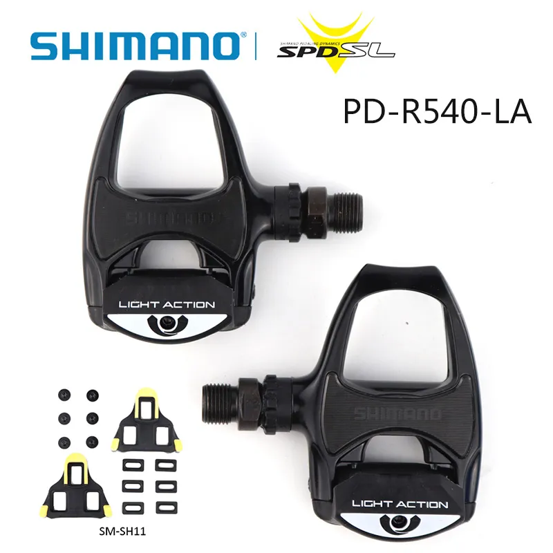 Shimano Pd-r540 La Bicycle Pedal Light Action Spd-sl Bike Include Sm-sh11 Self-locking Cleats Shimano Genuine Goods Bicycle Pedal - AliExpress