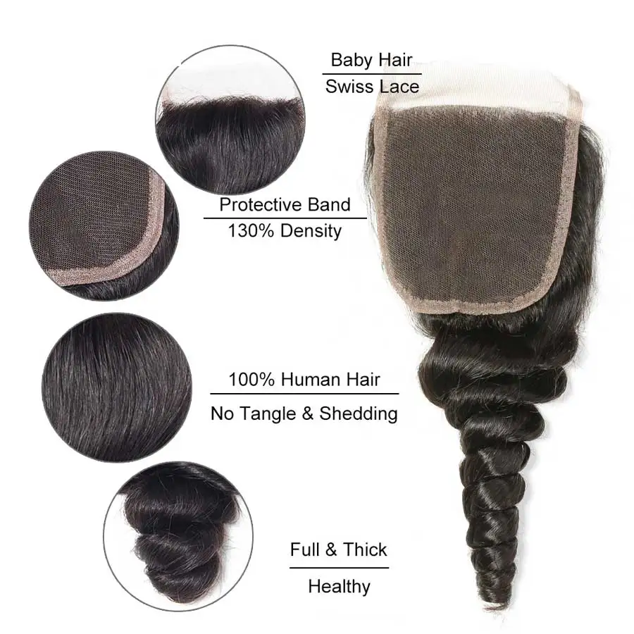 Loose Wave Bundles With Closure Brazilian Hair Weave Bundles Lace Closure With Bundles Remy Human Hair 3 Bundles With Closure