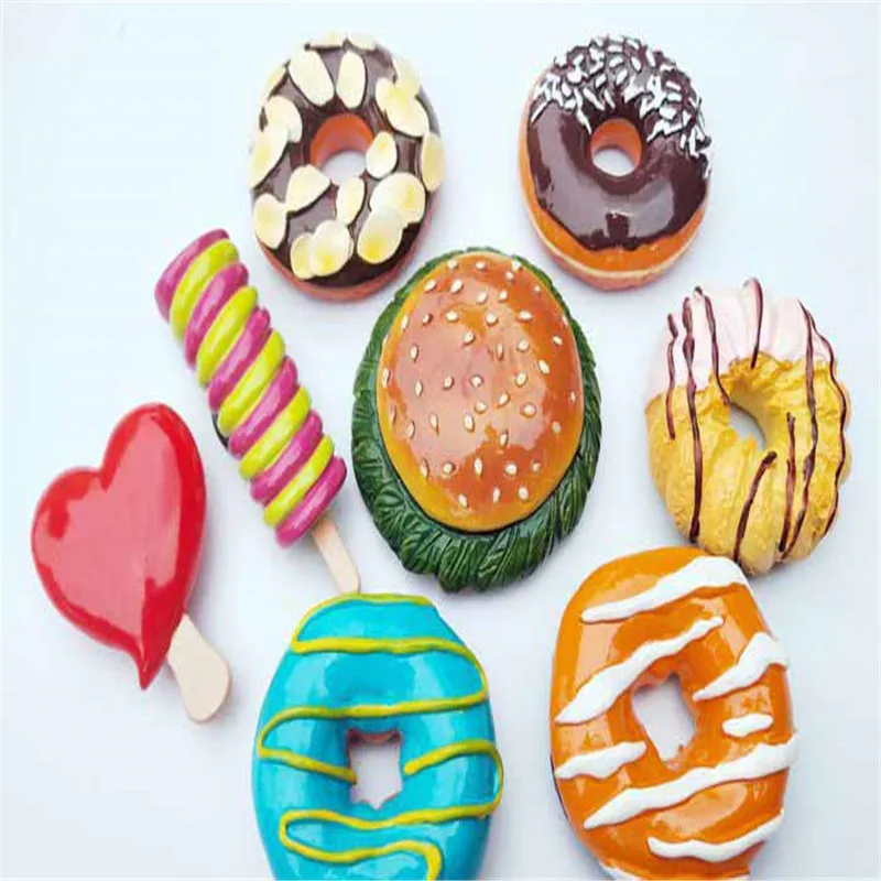 

Creative Chocolate Strawberry Donut Refrigerator Magnetic Sticker Delicious Snacks Fridge Magnet Kitchen Decor Wholesales