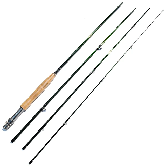 2.7m 9 feet 6# 8# power Green Color Fly Fishing Rod carbon fiber 4 sections