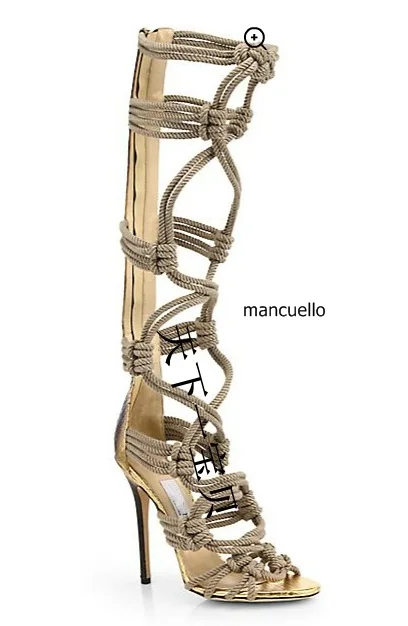 black rope heels
