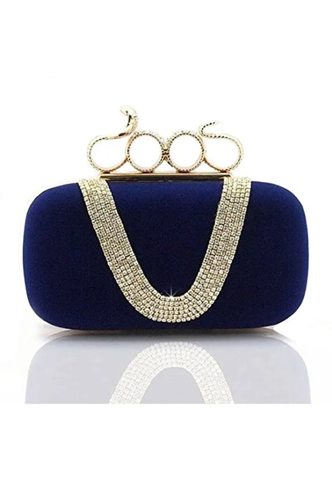 

Women's Elegant Evening Bag Ladies' Handbag Clutch Bag Ideal for wedding and evening dresses (Snake Dark Blue)