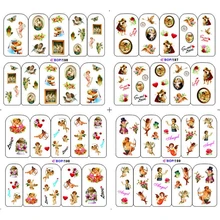 4 упаковки в партии, наклейки для ногтей с изображением ангела годсона, переводные наклейки для ногтей, BOP196-199