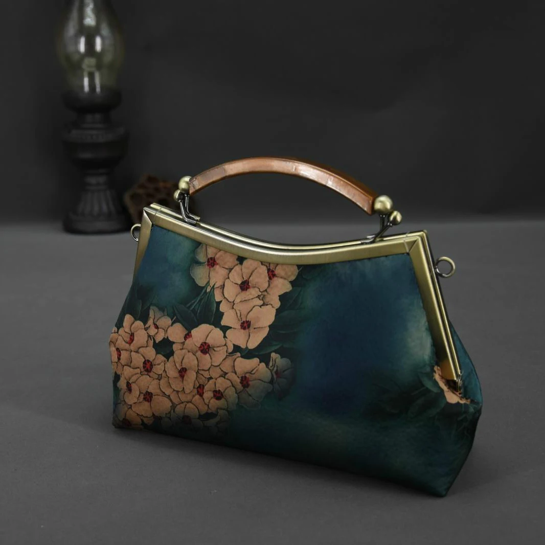 RUBIHOME Handmade DIY Crafts Material Flower for Women Clutch Purse Frame Banquet Wedding Party Purses Chain Bags(no finished)
