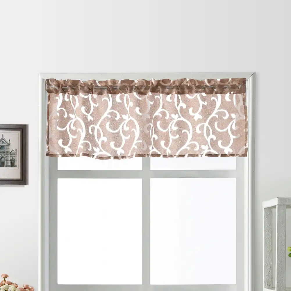 Napearl 1 Piece Small Valance Sheer Curtains Short Tulle Drops All