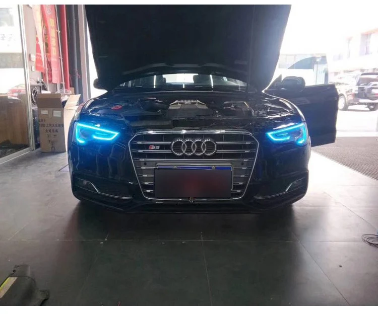 Icedriver для AUDI A5 S5 дневные ходовые огни RGB многоцветный светодиодный доски 2012- дневные ходовые огни красные, синие демон освещение для глаз лампы