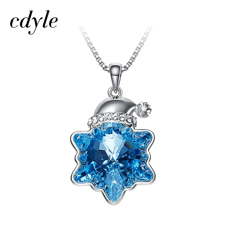 

Cdyle Crystals from Swarovski Pendants Women Necklaces Austrian Rhinestone Star Shaped Blue White Christmas Gift Jewelry Bijous