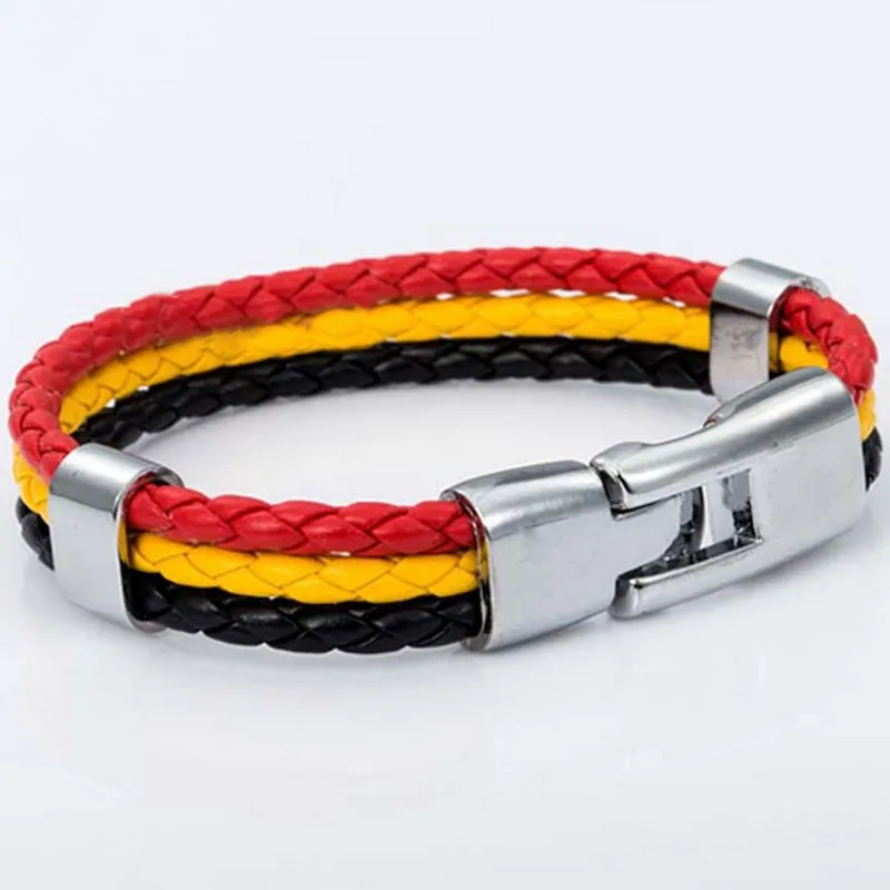 (10pcslot)2018 Russia World Cup Football Fans Alloy Leather Bracelet Bracelet Jewelry Gift For Soccer Fans National Team Bangle (3)