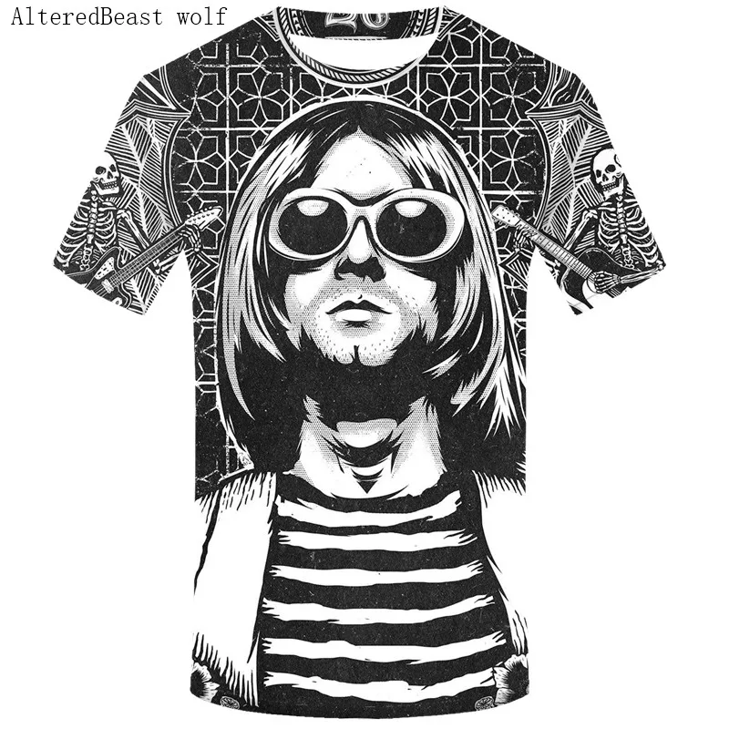 Мужская футболка Nirvana Kurt Cobain, Harajuku Song, лирика, принт в рамке, рок-звук, мужская летняя одежда, негабаритная футболка