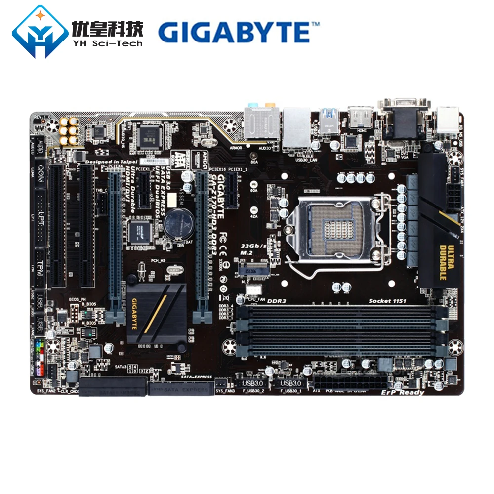 Оригинальная Материнская плата Gigabyte для настольных ПК DDR3 Intel Z170 LGA 1151 Core i7 i5 i3 64 ГБ