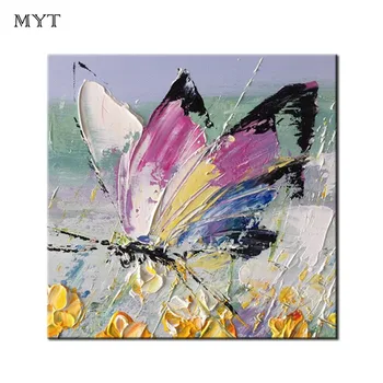 

Artist original High quality modern handmade painting purple butterfly oil painting on canvas pictures for living room decor