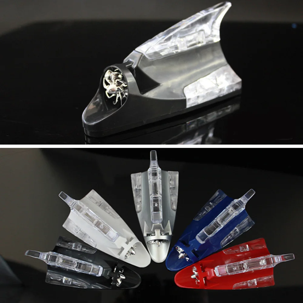 

Wind Power Shark Fin Car Antenna Universal LED Colorful Lights Auto Decorative Aerials Roof Antennas Decor Hot Sale