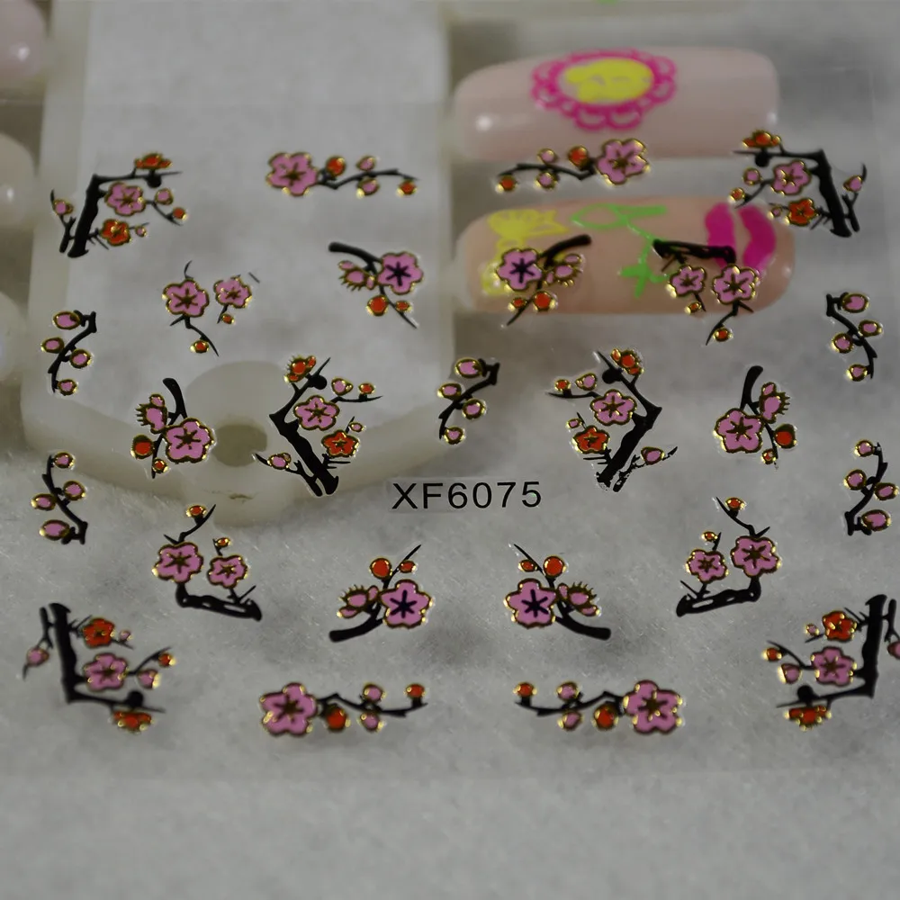 N Nail Chinese Pink Love A Peach Blossom Water Decals Art 36pcs Colorful Dried Peach Blossom Nail Art Decorations 1402618 2017 2 99