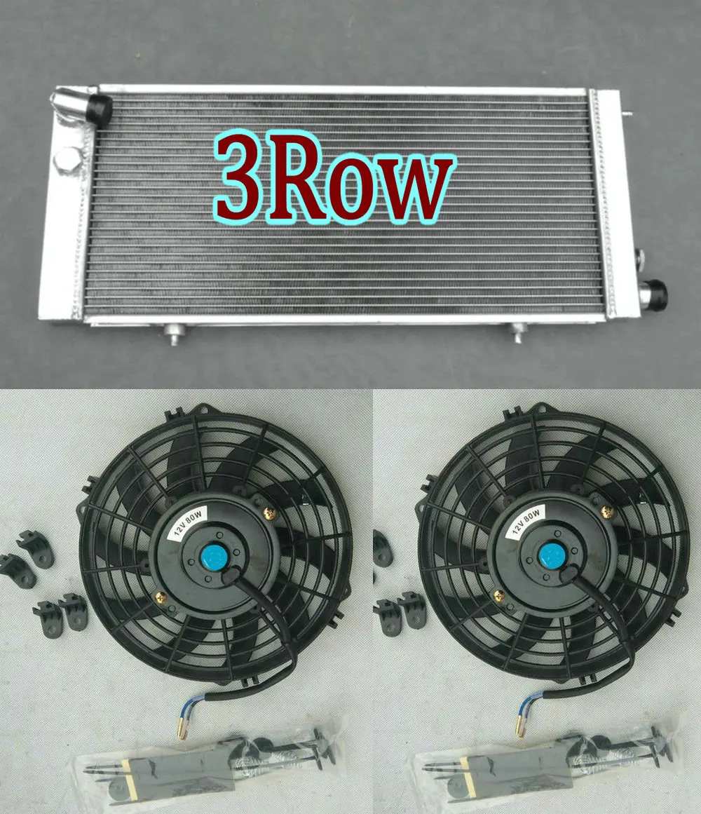 

3Row Aluminum Radiator For 1984-1994 PEUGEOT 205 309 GT I 1.8D 1.6L/1.9L &1.8L DIESEL MT & 2 Fans 85 86 87 92 93