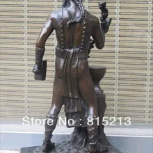 Bi0068 Греческая мифология Обожженный АРТ Бронзовый Гефест/Вулкан шен пожарной Статуя