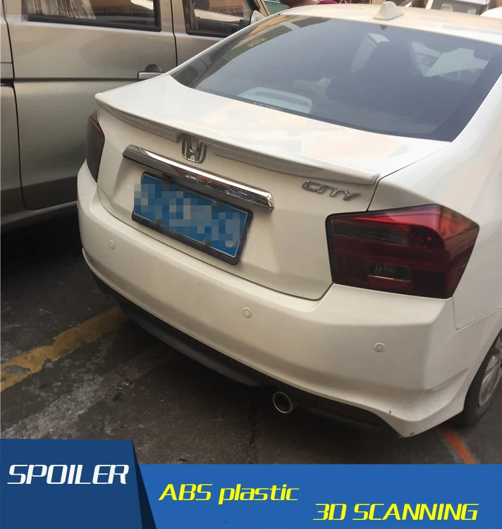For Honda City Spoiler High Quality ABS Material Car Rear Wing Primer