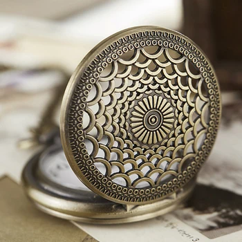 

Pocket Watch Doctor Who Confession Fob Chain Gear Hollow Clock Mens Flip Bronze Case Watch Skeleton Watches for Men Women Gift