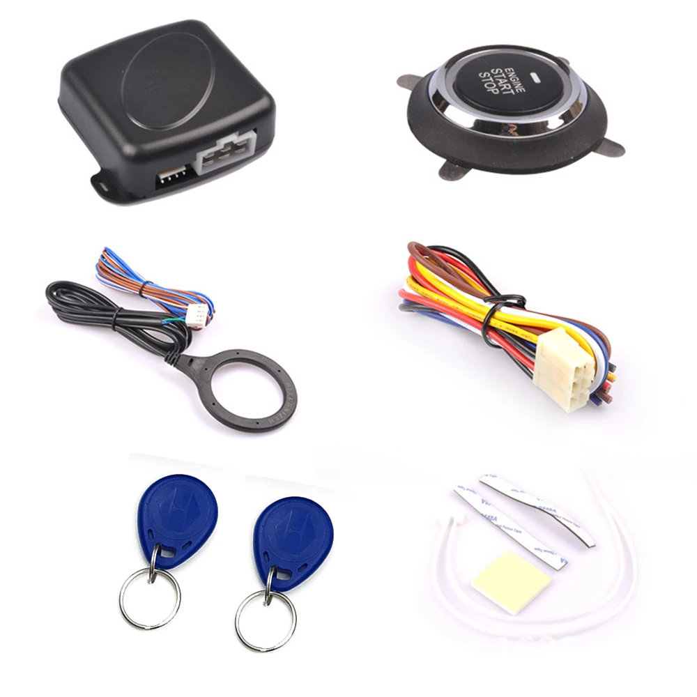 

Auto Car Alarm Engine Start Push Button Start Stop RFID Lock Ignition Switch Keyless Entry System Starter Anti-theft CY932