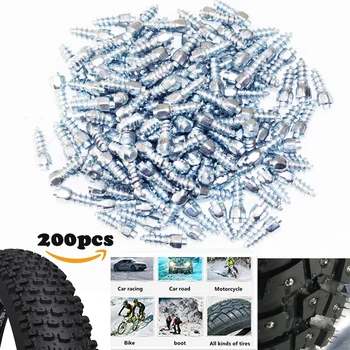 

200pcs 12mm Spikes For Tires Car Bike Tire Studs Wheel Tyre Screw Spikes Snow Winter Car-Styling Snow Goujons a Vis for fatbike
