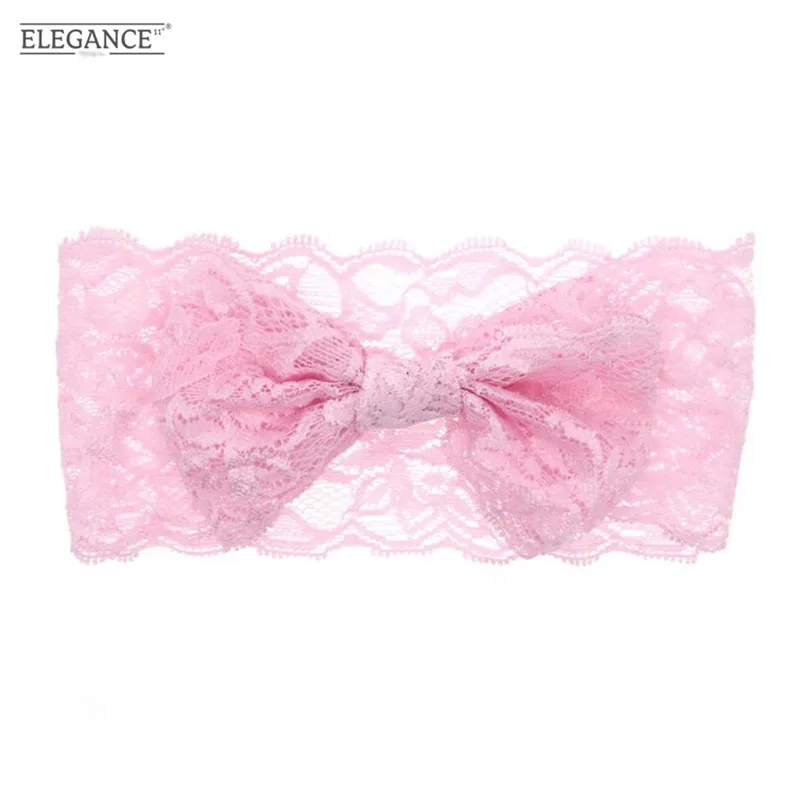 Elegance 2018 New Fashion Girls Lace Big Bow Hair Band Head Wrap Party Accessories Wholesale | Детская одежда и обувь