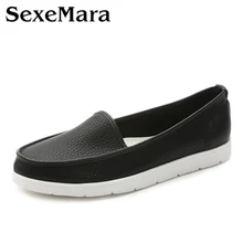 2016 Women’s Shoes Leather Slip On Summer Shoes Woman Ballet Women Flats Platform Moccasin Shoes Sapato Feminino Size 35-40