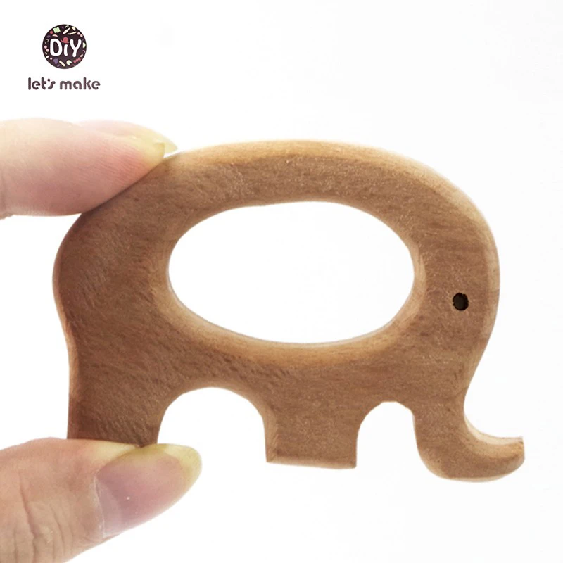 wooden elephant teether